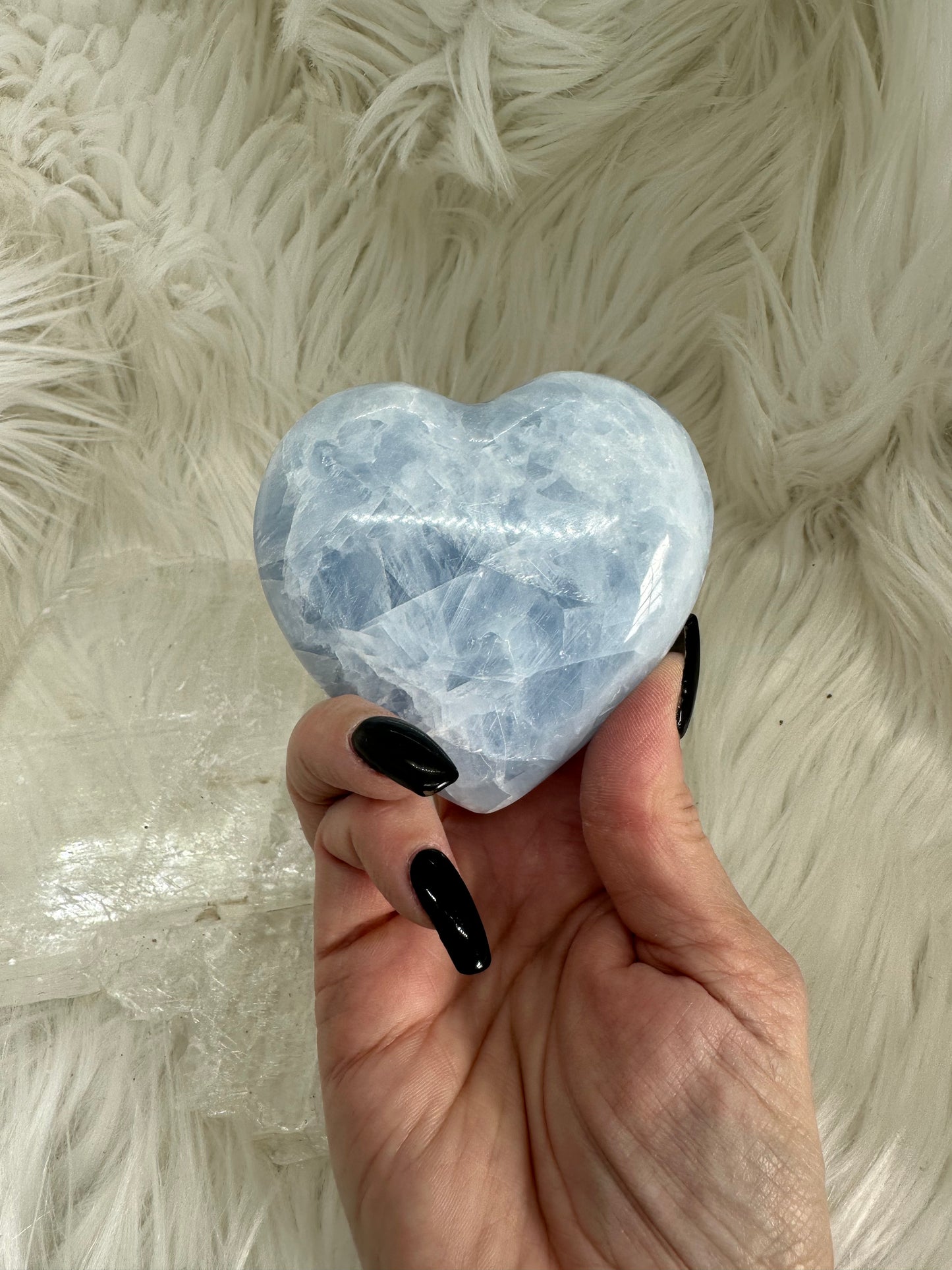 Blue Calcite Heart