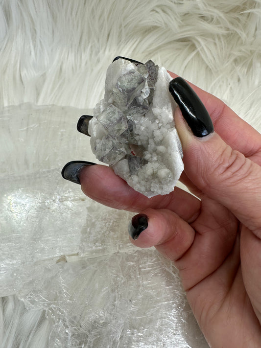 Bicolor Fluorite & Porcelain Quartz