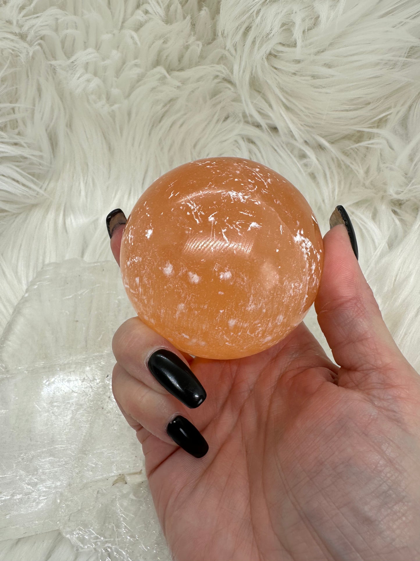 Peach Selenite Sphere