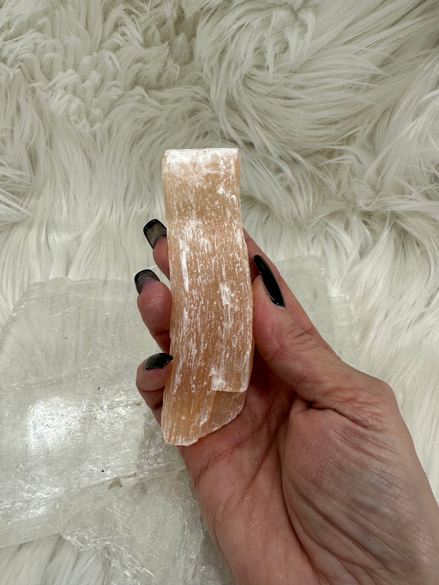 Peach Selenite Log