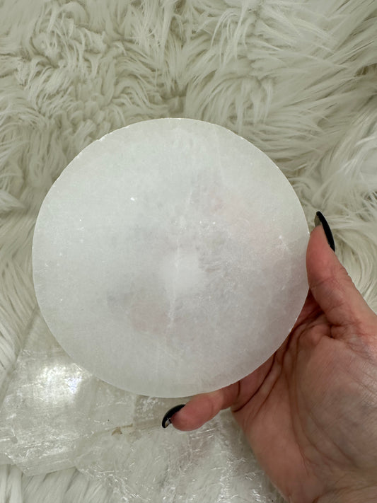 Selenite Large Round Plate