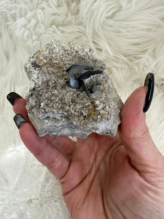 Ferberite on Muscovite