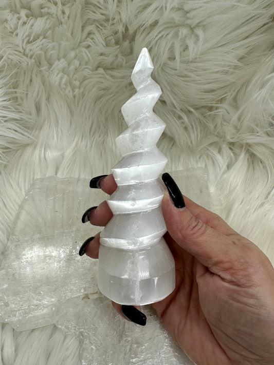 Selenite Unicorn Horn