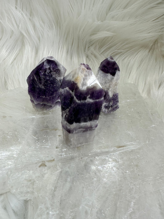 Chevron Amethyst Polished Rough Point